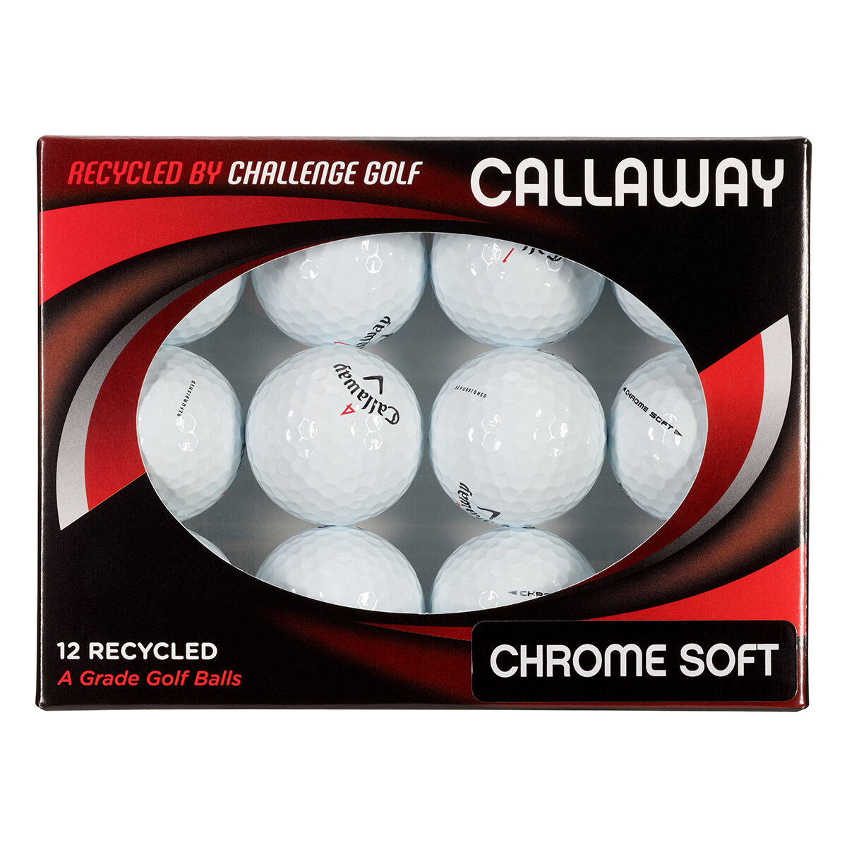 Challenge Golf White ChromeSoft Recycled Pack of 12 Golf Balls, One Size  | Online Golf