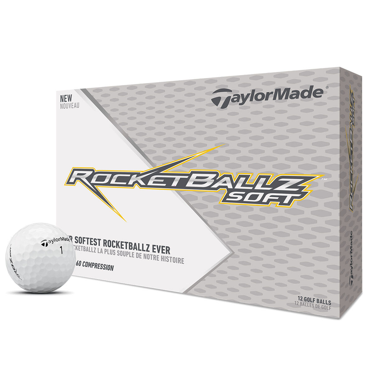 TaylorMade White Rocketballz Soft Pack Of 12 Golf Balls  | Online Golf