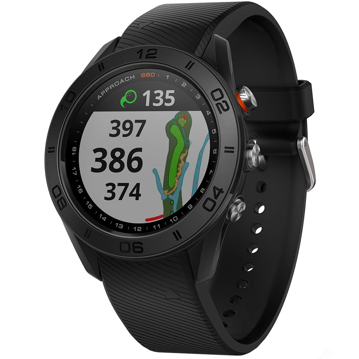 Garmin Black Approach S60 Golf GPS Smartwatch With Over 40,000 Courses Pre-Loaded, One Size  | Online Golf
