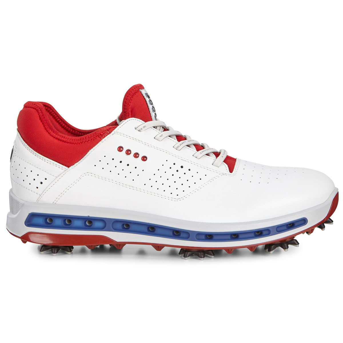 ECCO Golf Cool Golf Shoes, Male, 10, White/tomato, Regular  | Online Golf