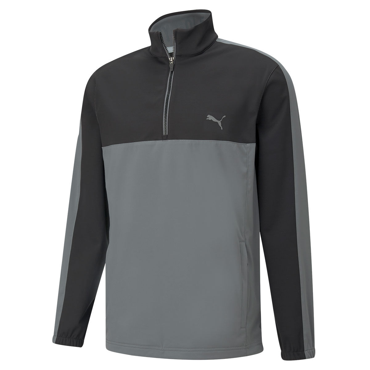 PUMA Golf Riverwalk Wind Golf Jacket, Male, Large, Black/quiet shade | Online Golf