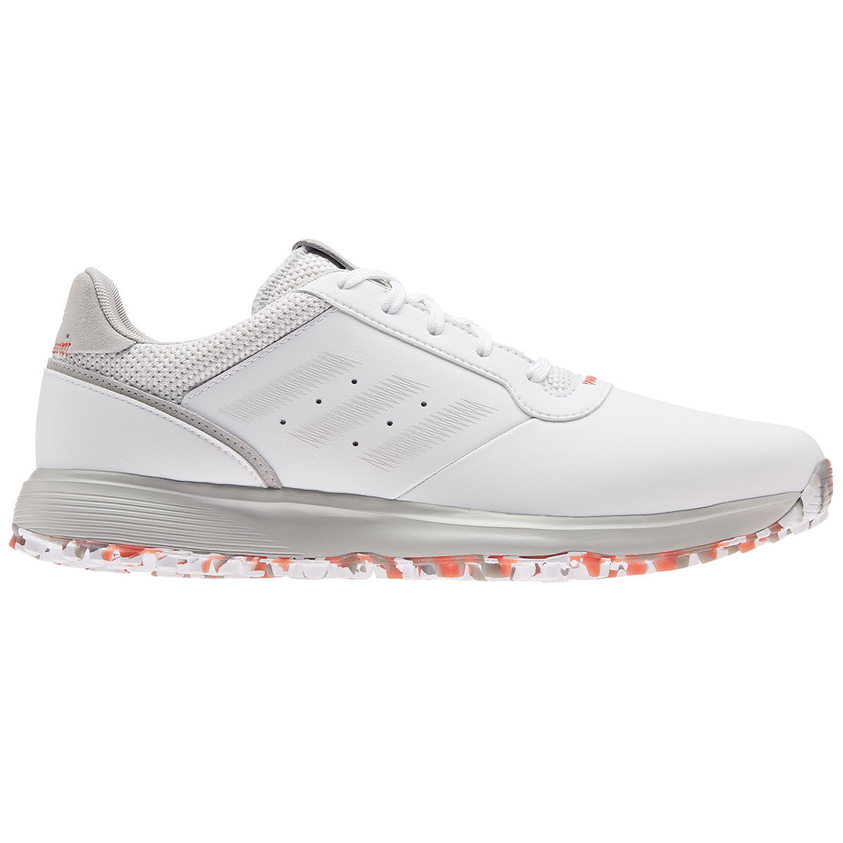 adidas Golf S2G Leather Spikeless Golf Shoes, Male, 10, White/grey/red  | Online Golf