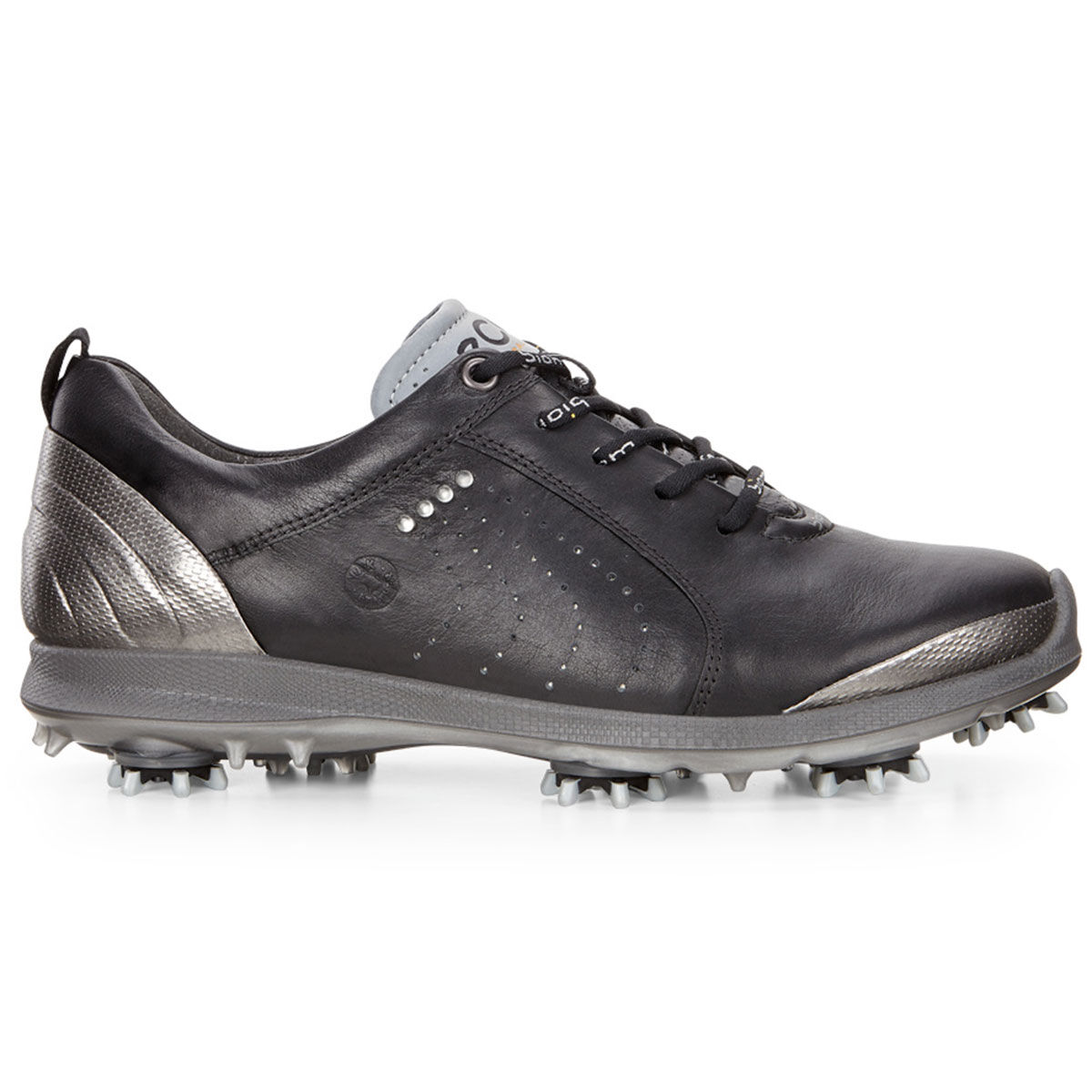 ECCO Golf Ladies Biom G2 Golf Shoes, Female, 3, Black/buffed silver, Regular  | Online Golf