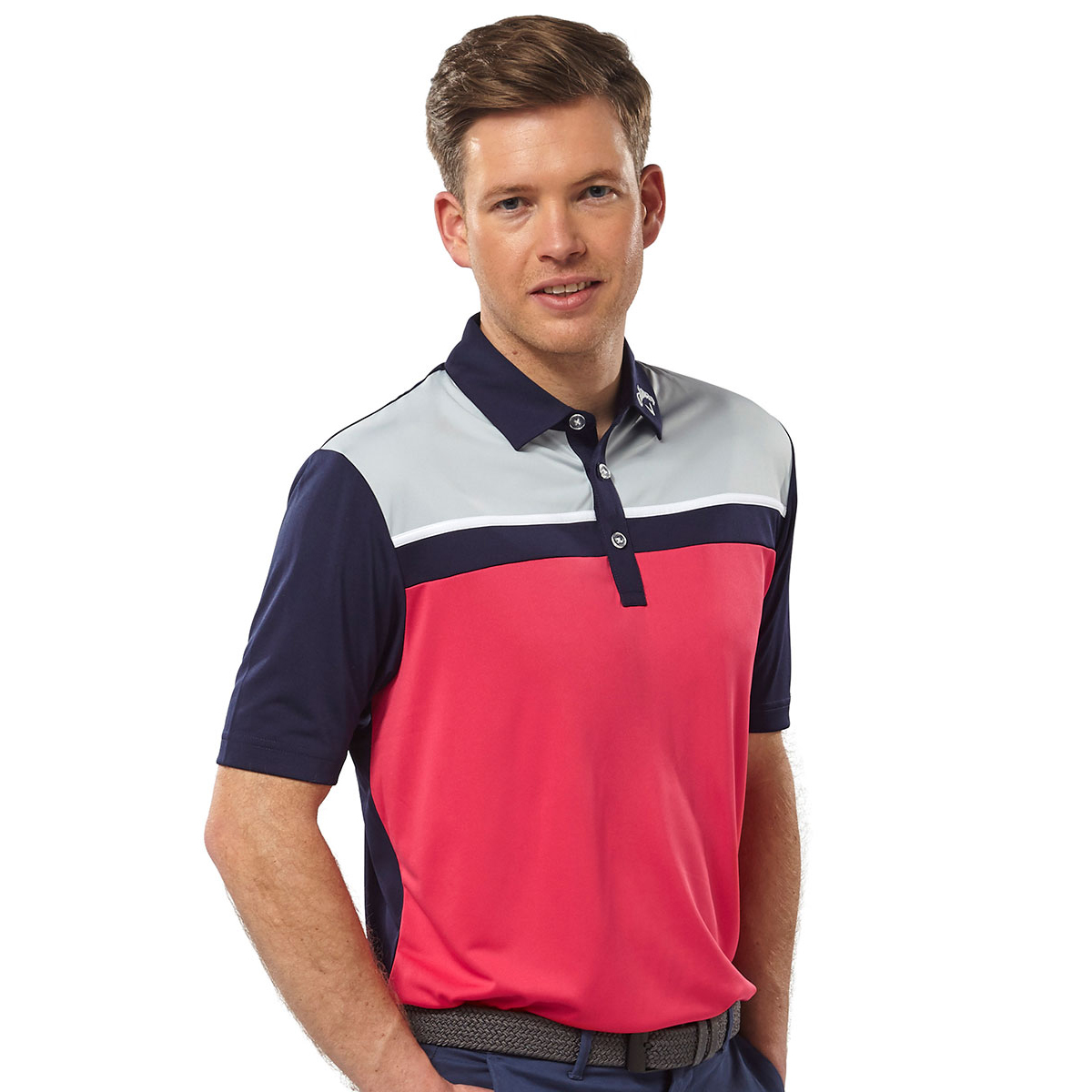 Callaway Donna Colore Block Polo Senza Maniche-L-Blu 