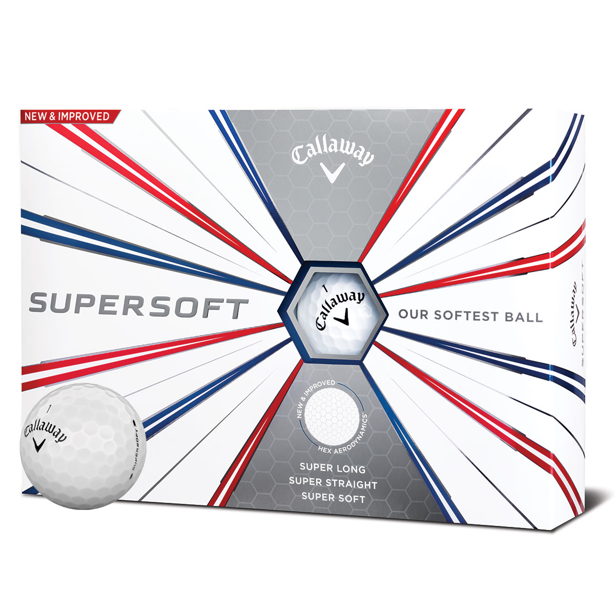 2021 Callaway Supersoft Palline da Golf Bianco pacco Da Dodici-NUOVO 